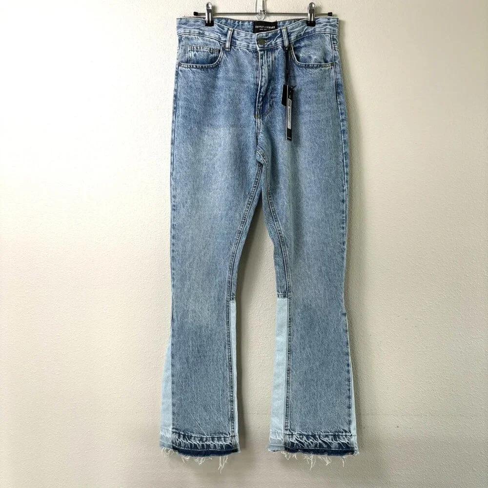 Supply & Denim Sacco Jeans Mens Size 32 Medium Frayed Hem Cotton Casual NWT‎